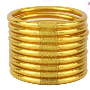 Budha Girl Gold Bangles-Size small-7” wrist-worn once!